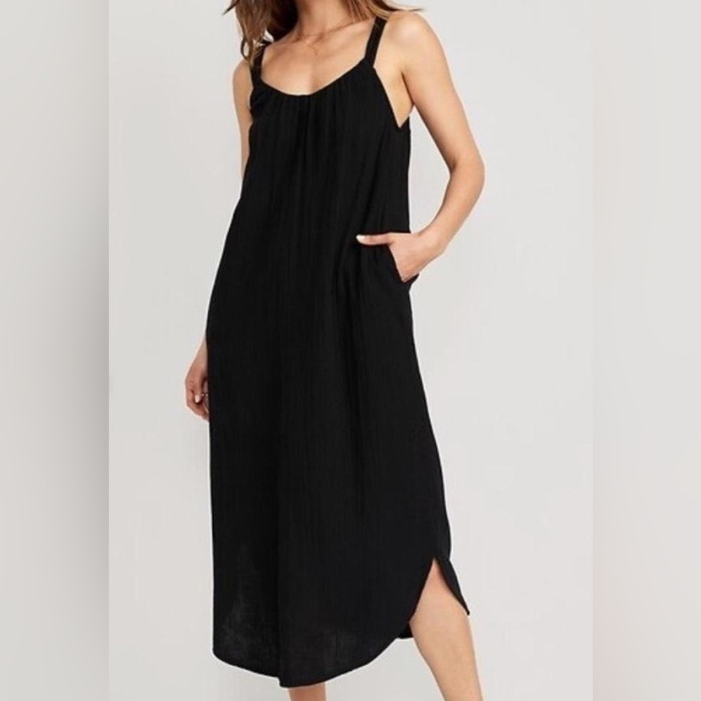 Old Navy Cotton Black Shift Dress